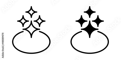 clean surface set icon, line design Symbol isolated white background. vector illustration. color editable.