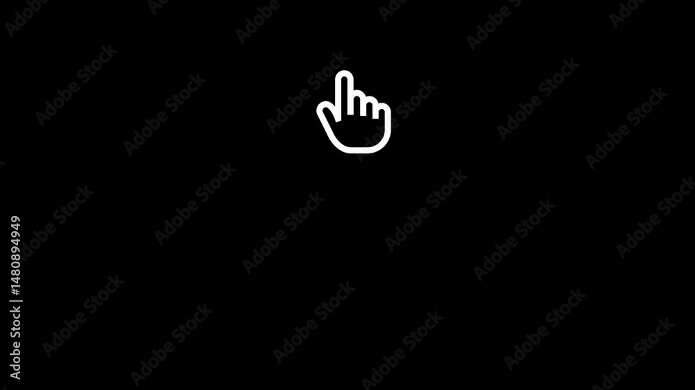 Cursor hand pointer click icon symbol interface ui ux design graphic element vector art 