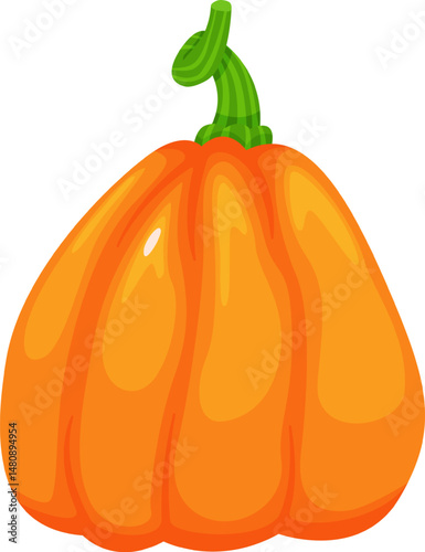 Vibrant pumpkin with a curly green stem symbolizes the abundance of autumn harvest, evoking feelings of warmth, festive celebrations, and the rich flavors of the season