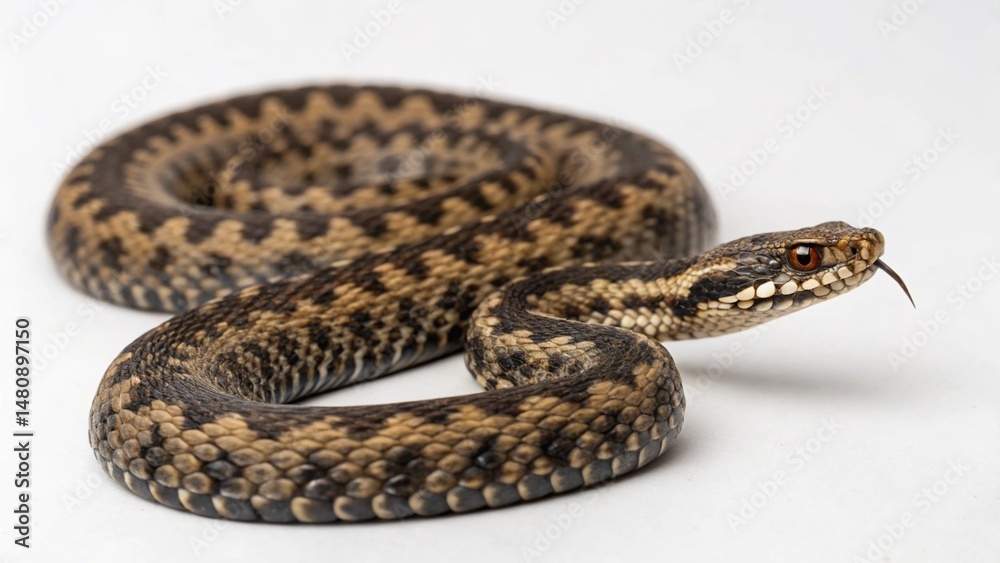 Fototapeta premium Common European Adder on studio background 