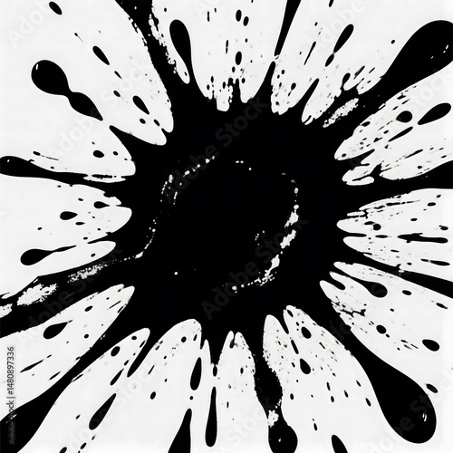 Abstract Black Ink Splatter High-Resolution Graphic Design Element for Artistic Projects and Digital Art