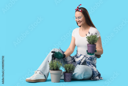 Beautiful young woman in gl...