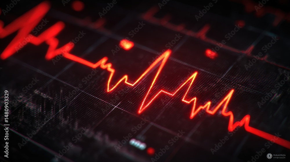 Fototapeta premium A stunning image of eCG, EKG Monitor Healthcare Background, Monitoring Data Showing Pulse Rate, Heartbeat Waves.