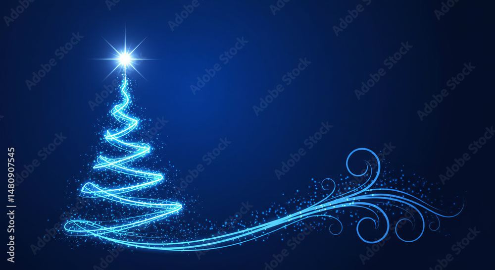 Christmas Tree Glowing Star Twirl Holiday Celebration Festive Christmas Tree Glowing Star Twirl Holiday Celebration Festive