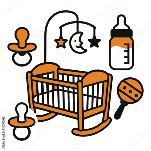 Baby shopping or cartoon style