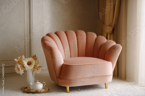 charity evening in retro style featuring cozy hall with vintage furniture soft candlelight and beautiful flowers