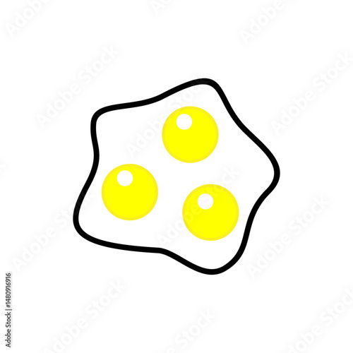 Creative illustration of yellow yolks on a white background emphasizes simplicity and playfulness in design
