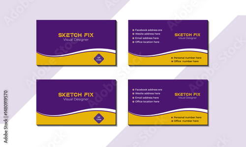 colorful attractive catchy double side business card for sale