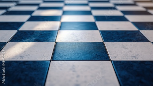 Checkered floor tiles