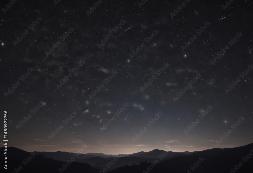 Fototapeta premium Vast, dark night sky filled with intensely sparkling stars , midnight, night photography