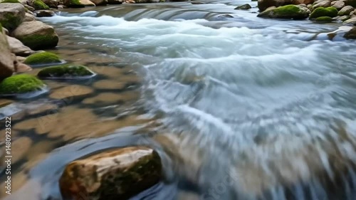 Crystal Clear Stream in Forest Landscape