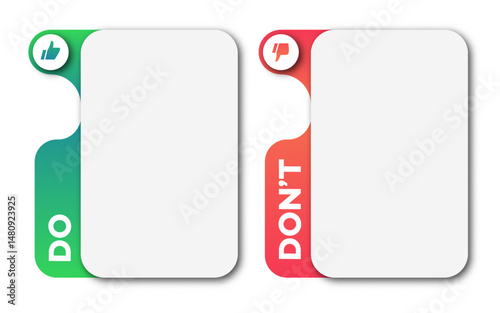 Do and dont infographic template frame trendy style vector 10 eps