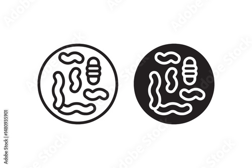 Bacteria and microbes icon inside petri dish Vector