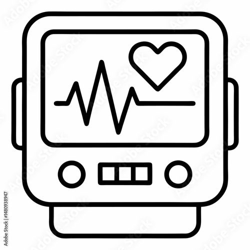 Health watch logger icon outline vector Smart healthcare band
