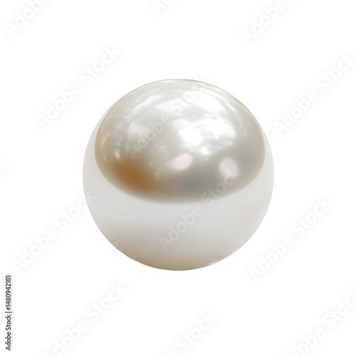 Luminous Pearl A Close-Up of a Smooth, Creamy White Gem