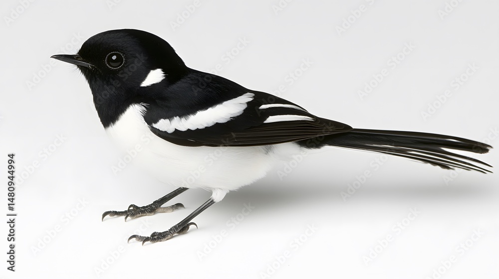 Fototapeta premium Stunning Black And White Bird Closeup Photography