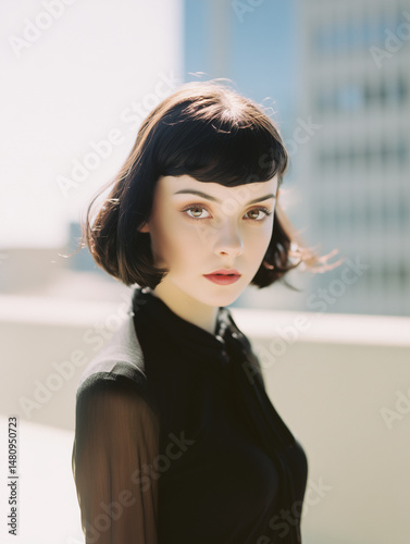 beauty portrait woman face fashion aesthetic style expressive