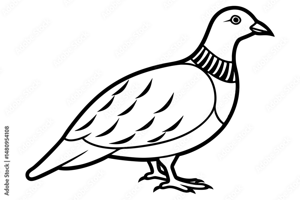 Fototapeta premium partridge silhouette line art vector illustration with a white background