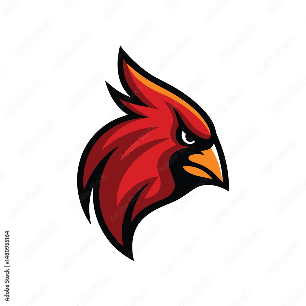 Obraz premium Cardinal high detail vector logo icon Cardinals Logo Icon Badge Emblem – Sport and Esporta Elements with Cardinal Bird Sport Mascot Logo