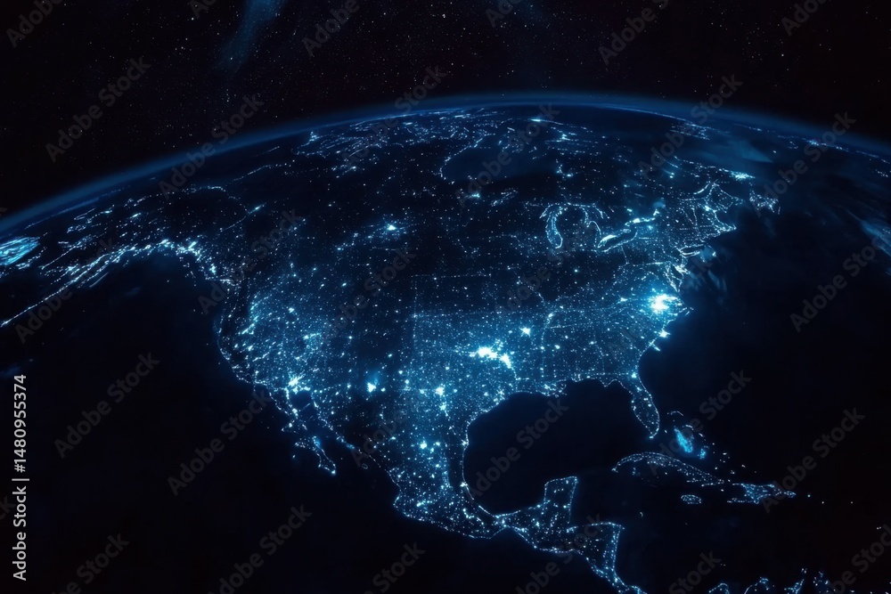 Obraz premium Earth at Night from Space