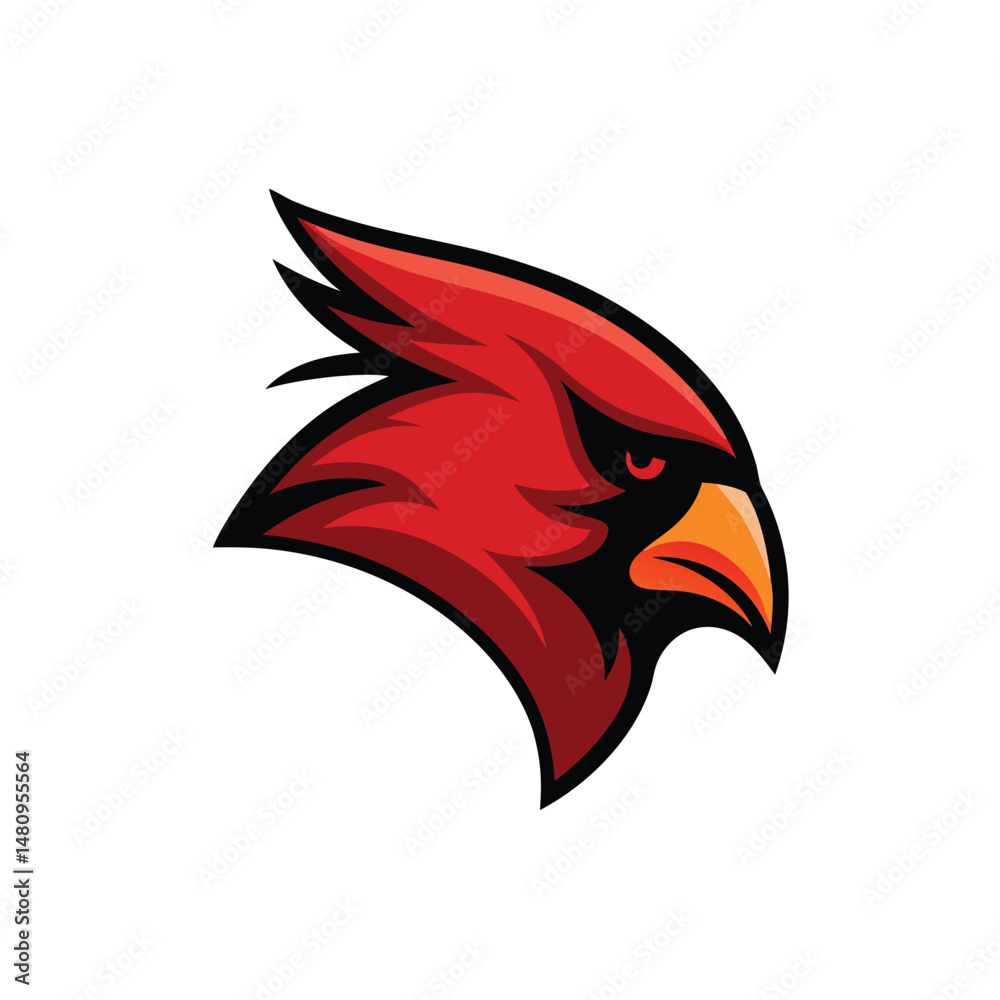 Obraz premium Cardinal high detail vector logo icon Cardinals Logo Icon Badge Emblem – Sport and Esporta Elements with Cardinal Bird Sport Mascot Logo