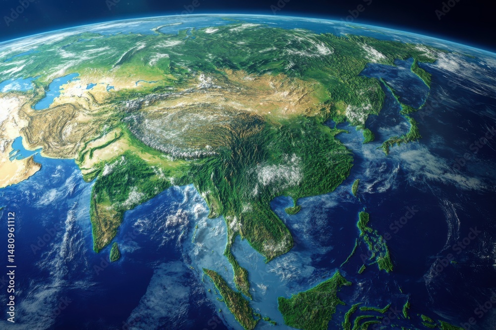 Fototapeta premium Earth from Space: Asia Perspective