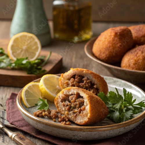 Stuffed Bulgur Balls (İçli Köfte) Cut Open