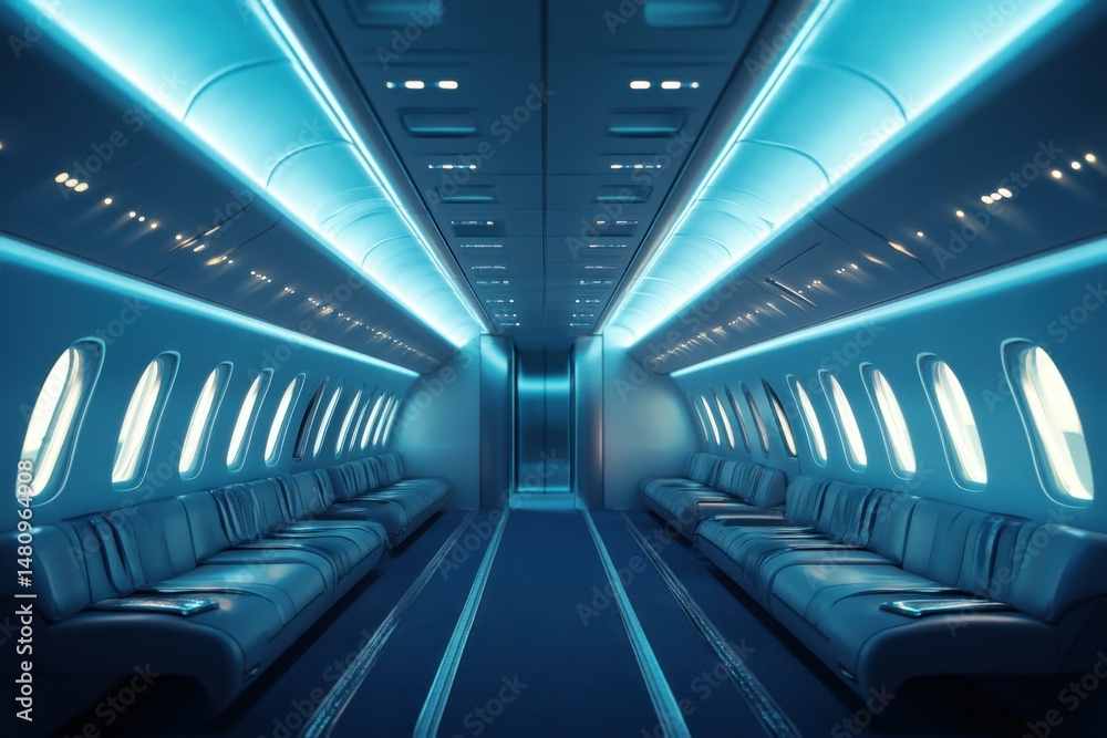 Naklejka premium Futuristic Private Jet Interior