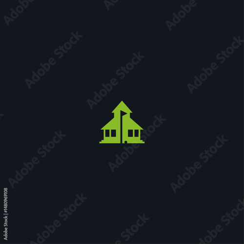Golf house logo icon flat vector design