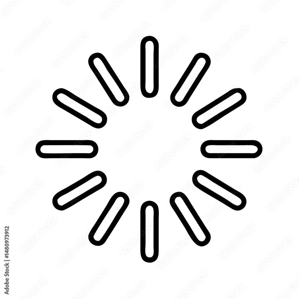 minimalist black and white line icon of circular loading spinner or buffering symbol representing app waiting state in mobile ux interface minimalist black and white line icon of circular loading spinner or buffering symbol representing app waiting state in mobile ux interface