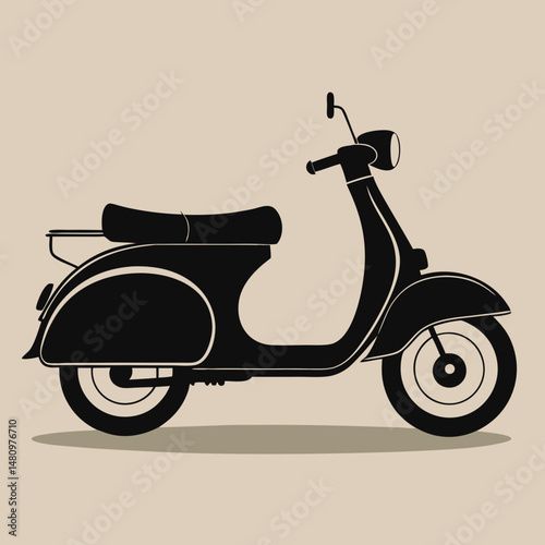 vintage scooter vector illustration