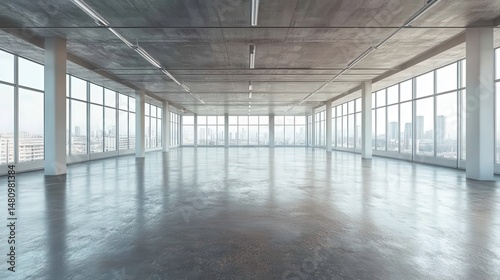 Wallpaper Mural Empty modern office space with panoramic city views. Torontodigital.ca