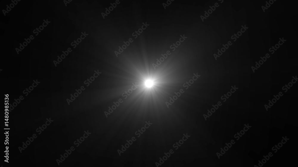  Glitter, shiny, bright, flare footage Isolated white light rays animation. Shine or sun effect on black screen. cc light can used any  time.