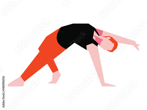 Beautiful young girl doing yoga Illustartion vector design