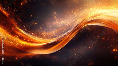 Golden dynamic wave abstract background