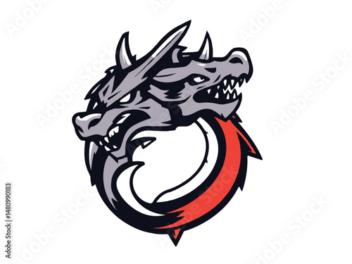 Dragon logo. Dragon head logo design. Illustration of dragon head.