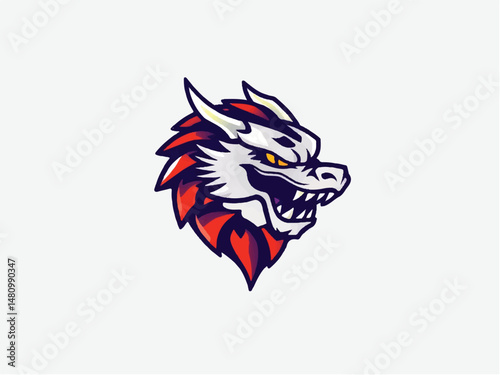 Wallpaper Mural Dragon logo. Dragon head logo design. Illustration of dragon head. Torontodigital.ca