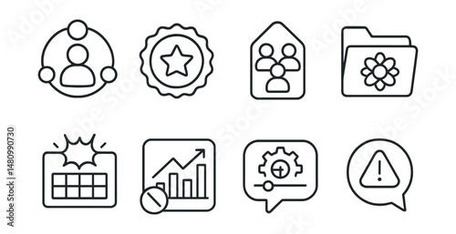 Line style icons of algorithm and echo chamber awareness: filter bubble icon, recommended for you badge, same-view tag, hidden diversity file, bubble burst board, show me different chart, feed