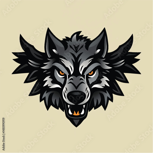 Wolf logo, wolf mascot. Minimalistic wolf logo icon. Wolf Logo Vector Illustration 