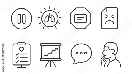 Line style icons of response vs reaction: pause button icon, breathe before send badge, draft and wait tag, don’t send angry file, check feelings board, time buffer chart, slow to reply bubble,