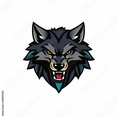 Wolf logo, wolf mascot. Minimalistic wolf logo icon. Wolf Logo Vector Illustration 