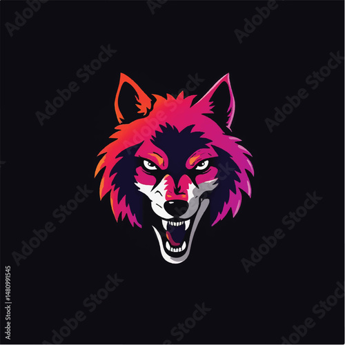Wolf logo, wolf mascot. Minimalistic wolf logo icon. Wolf Logo Vector Illustration 