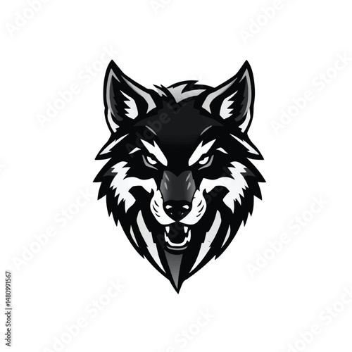 Wolf logo, wolf mascot. Minimalistic wolf logo icon. Wolf Logo Vector Illustration 