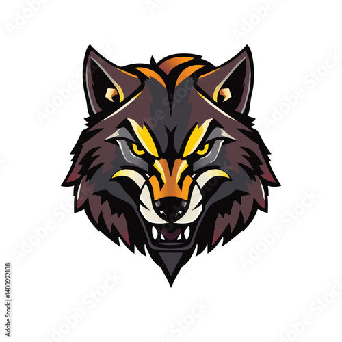 Wolf logo, wolf mascot. Minimalistic wolf logo icon. Wolf Logo Vector Illustration 