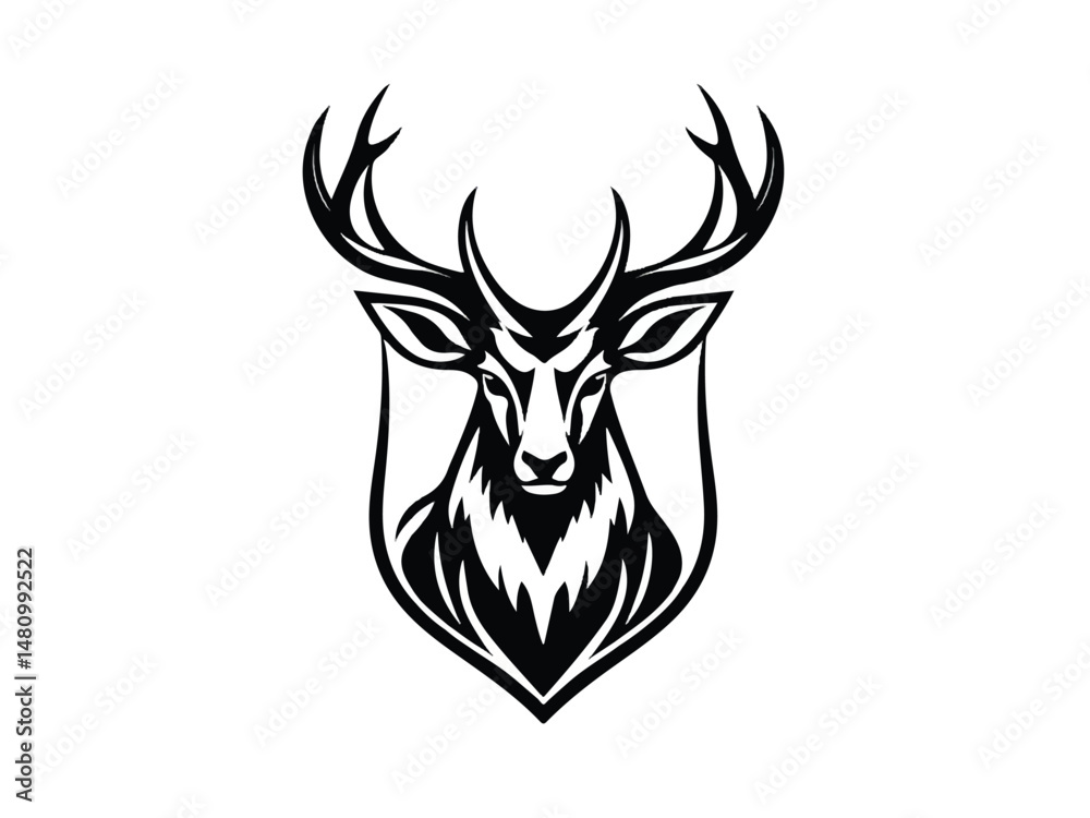 Deer logo design. Minimalistic Deer symbol for logo design. Deer logo design. Minimalistic Deer symbol for logo design.