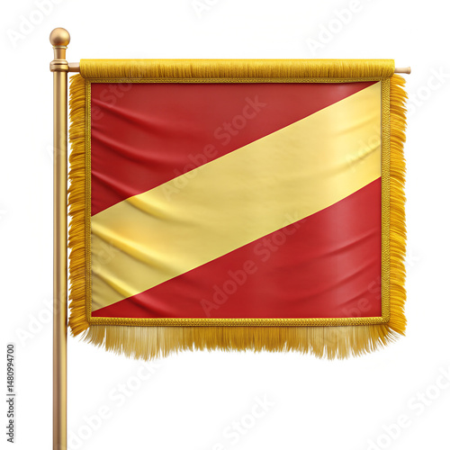 Horizontal flag with gold fringe