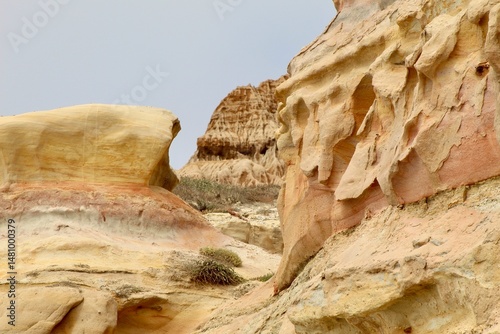 Cool Sedimentary Rock formations cliffs at Torrey Pines State Reserve San Diego California