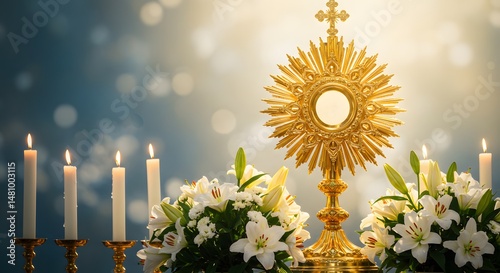 Sacred Monstrance Illuminating Faith and Tradition: An Inspiring Visual Journey of Religious Devotion