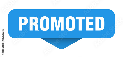 promoted sticker. promoted sign on transparent background