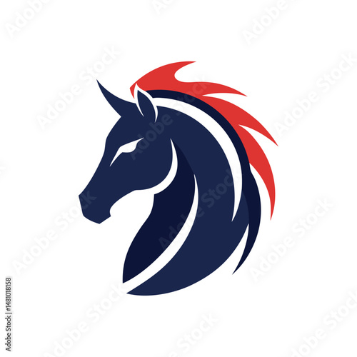 Modern Horse Head Logo in Profile View